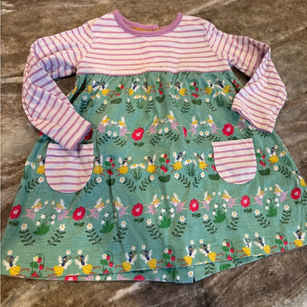 Floral Fairy Striped Long Sleeve Dress 9-12 month